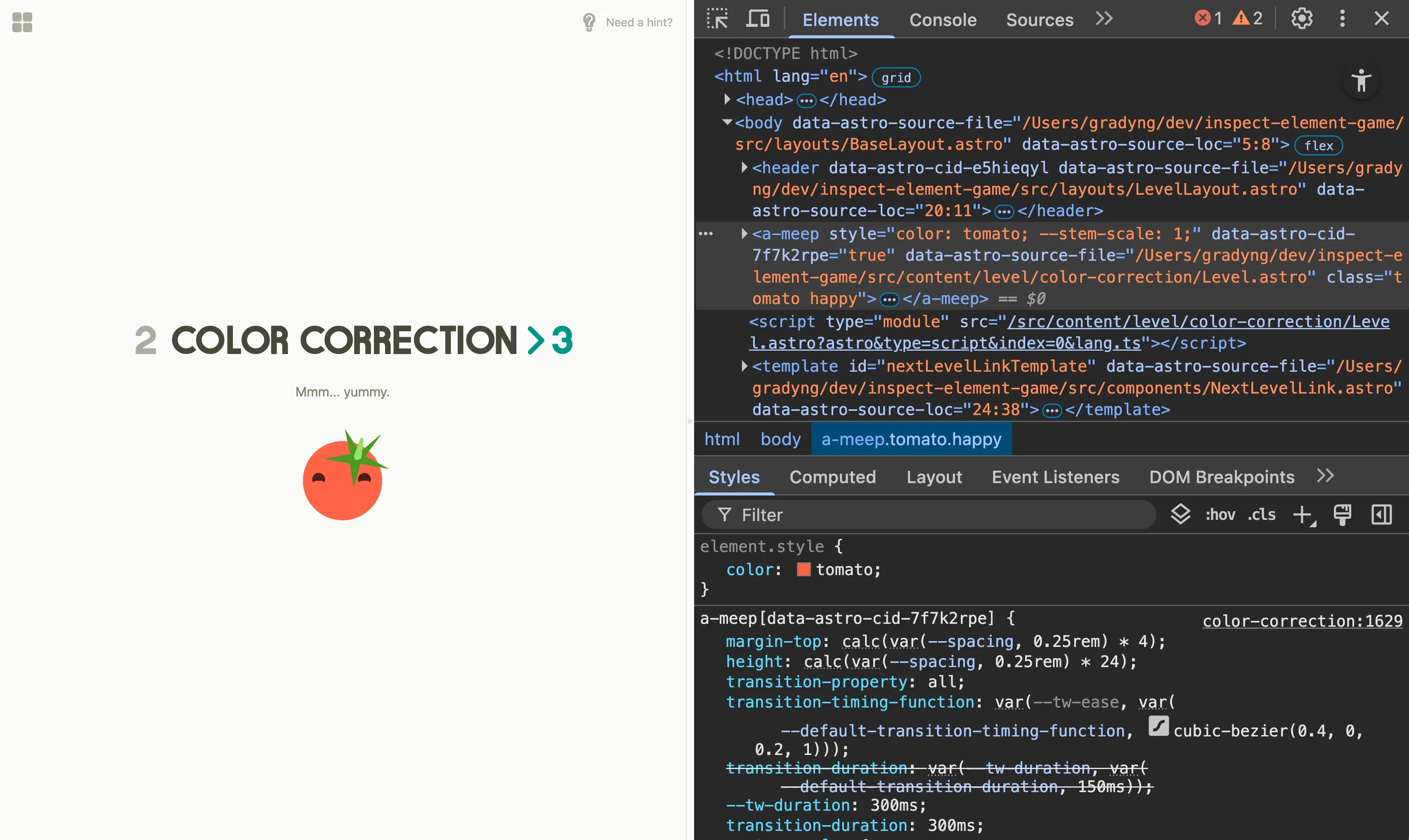Screenshot of Inspect Element game